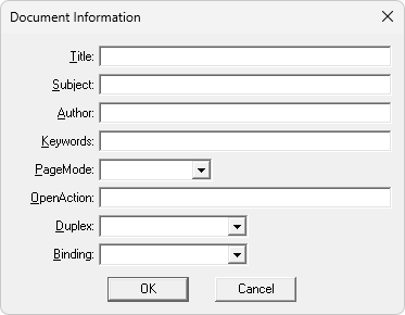 Document Information Dialog