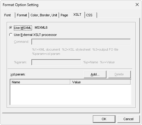 XSLT Setting