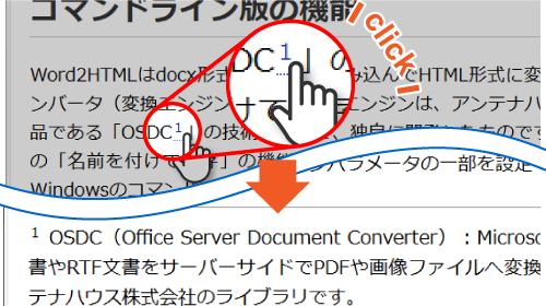 脚注の出力に対応