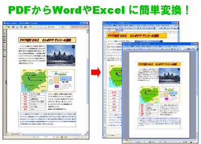 PDFからWordやExcelに簡単変換！