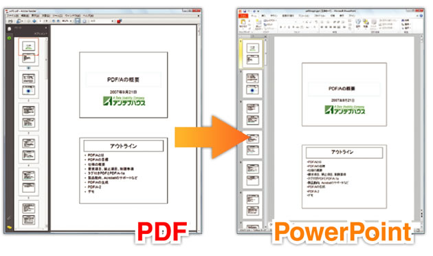 PDFからPowerPointへの変換例