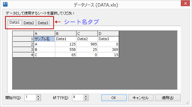 データソースダイアログ