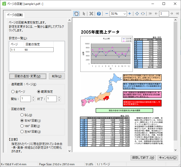 ページの回転