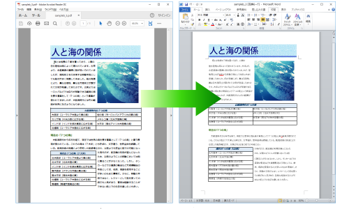 PDFからWordへの変換例