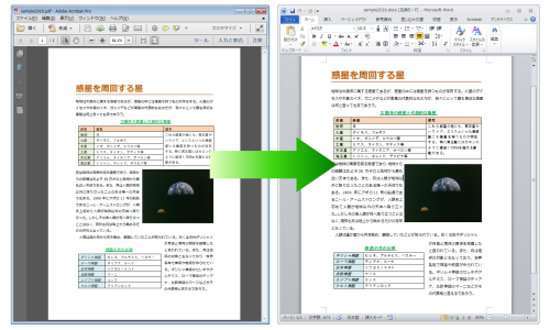 PDFからWordへの変換例