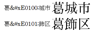 異体字セレクトを入力したdocxファイルを出力した例