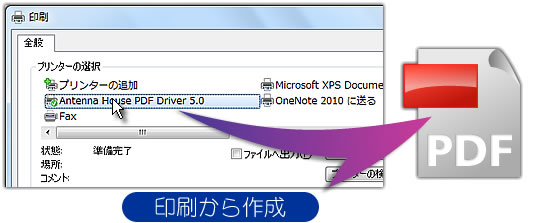 印刷からPDFの作成