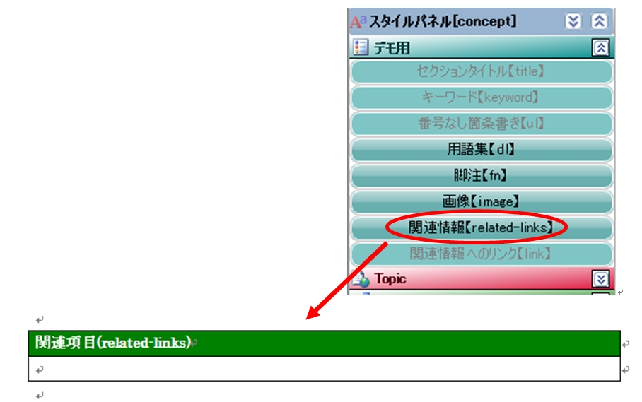 関連情報の入力