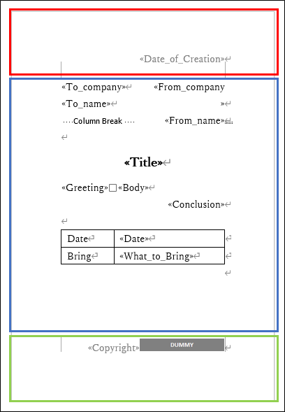 Data merge Field Area Image