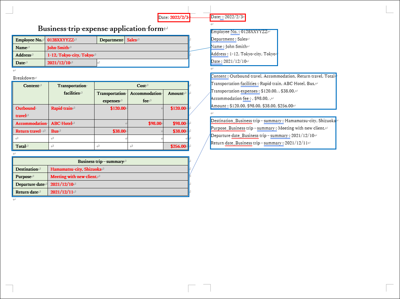 Form Input Contents and FormDatas Image