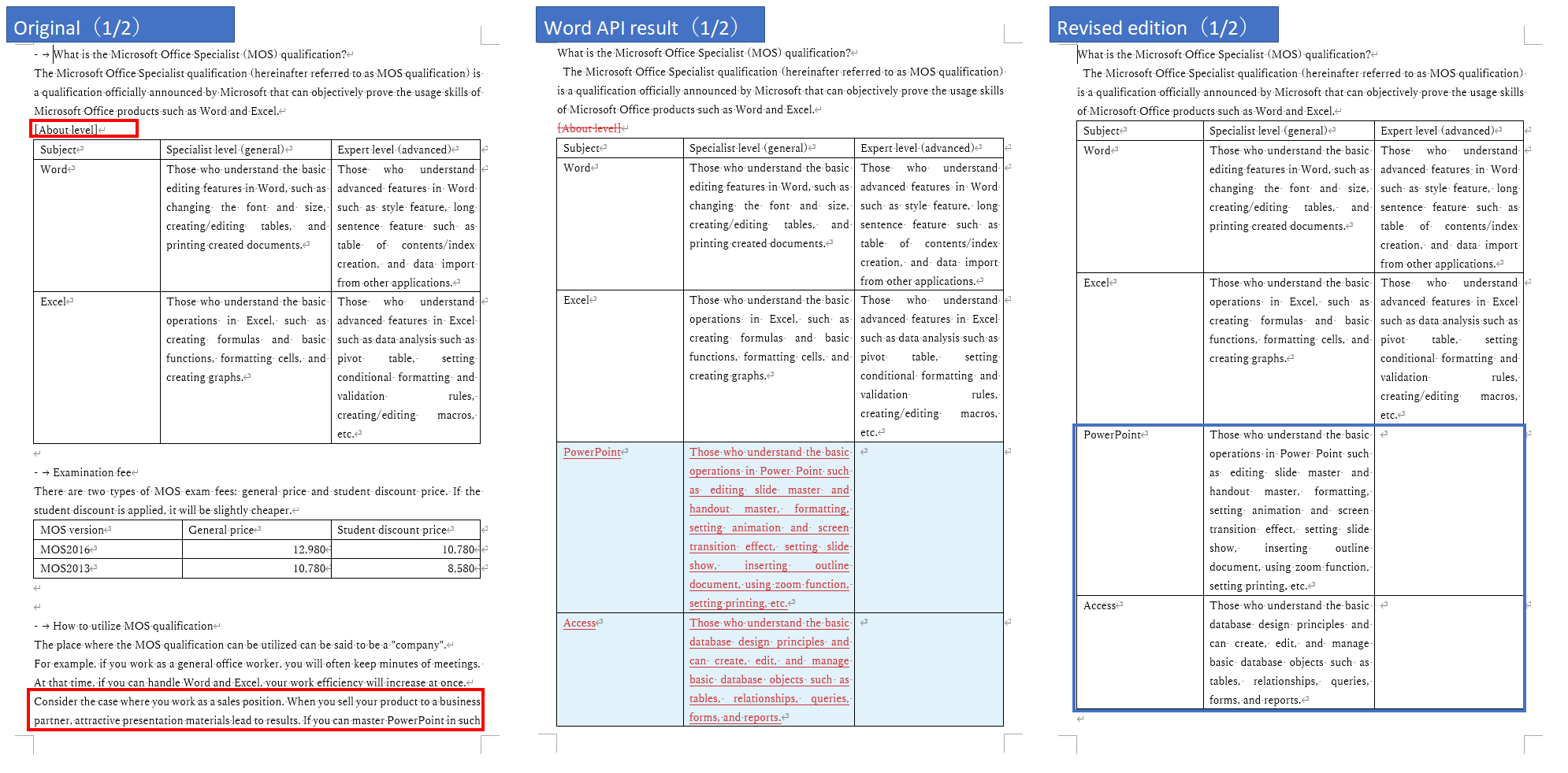 Compare documents by WordAPI Results1 Image