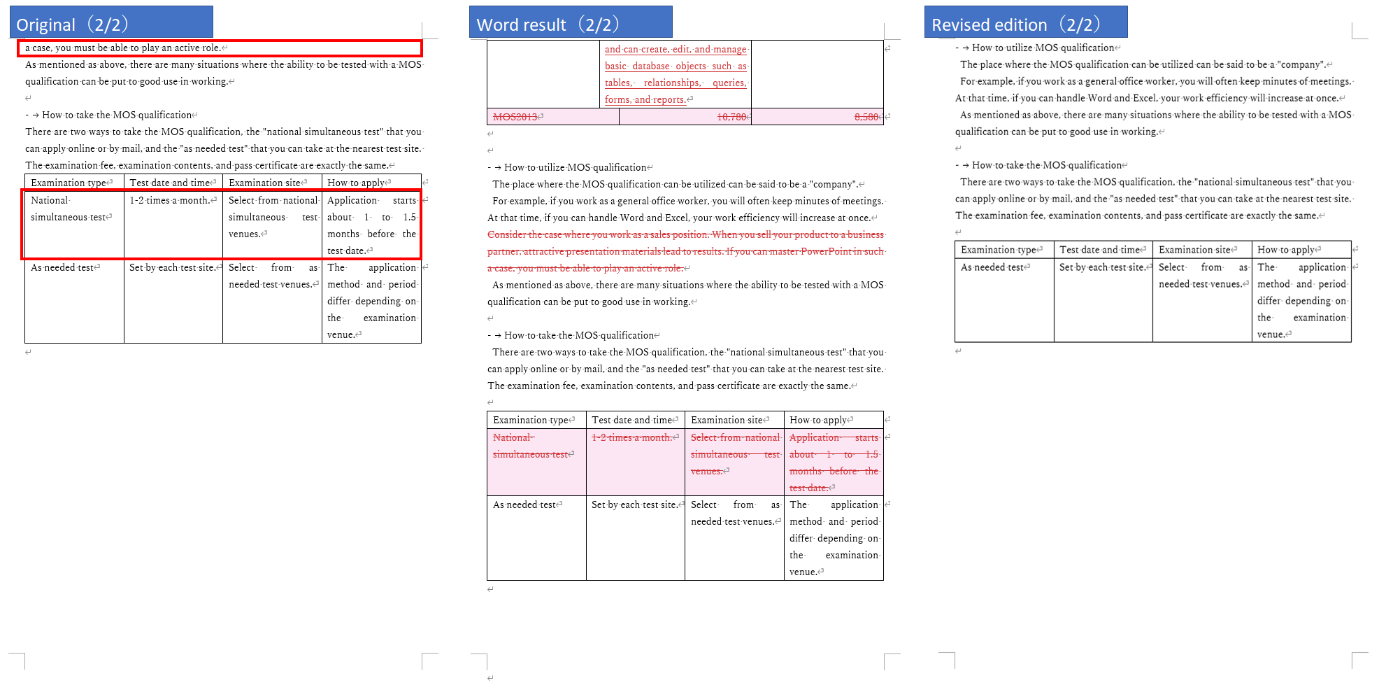 Compare documents by Microsoft Word Results2 Image